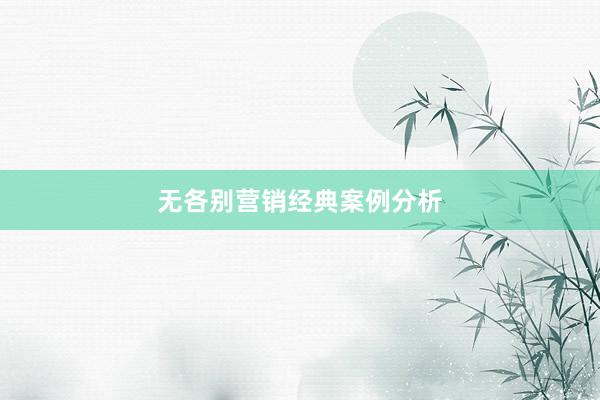 无各别营销经典案例分析